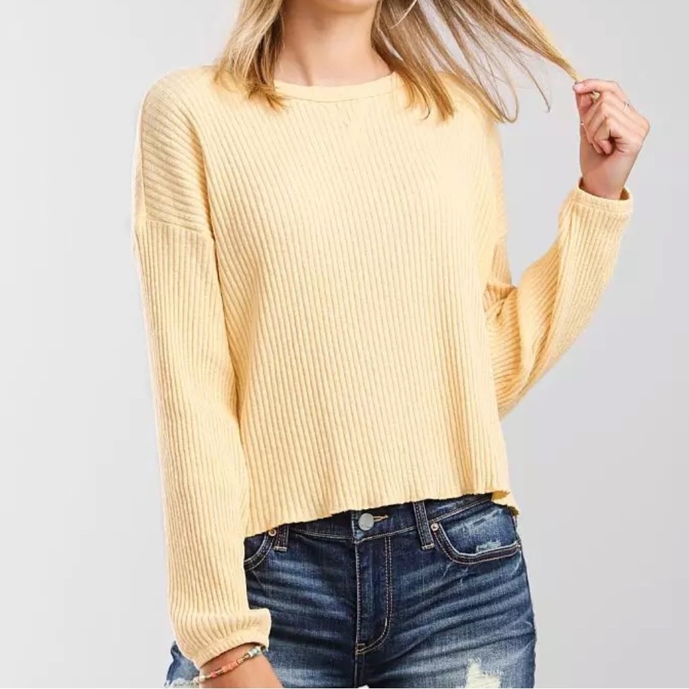 Billabong Yellow Ribbed Long Sleeve